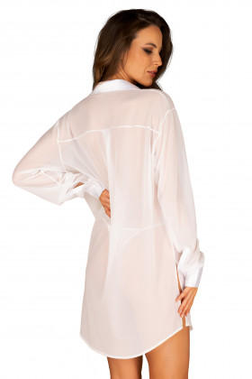 Платье-рубашка прозрачное Obsessive Stellya Bianco