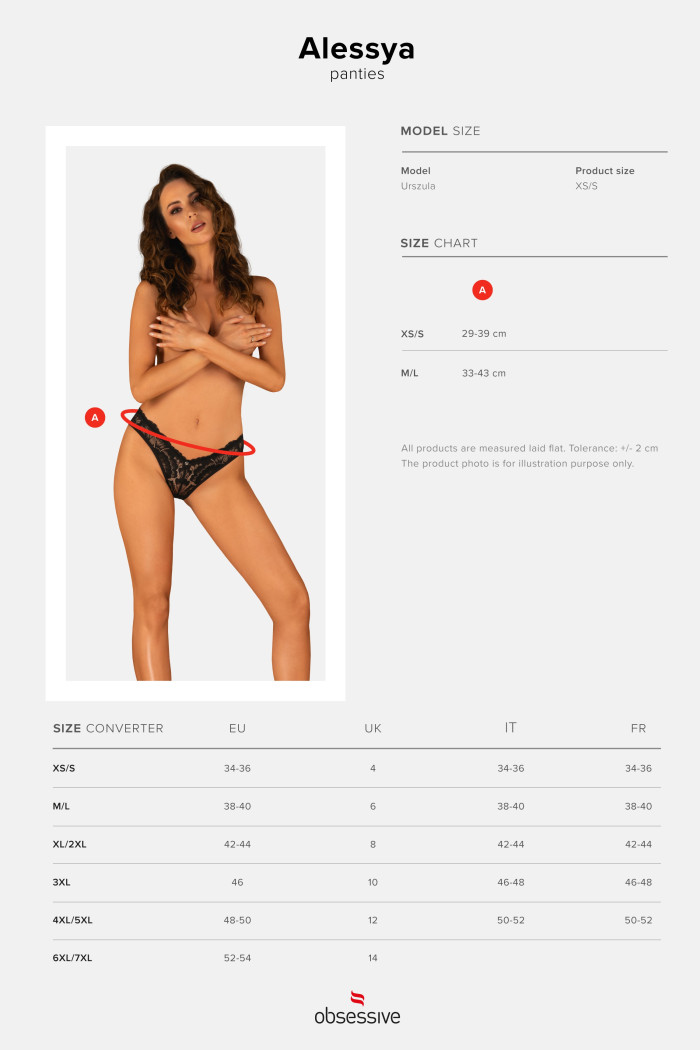 Трусики мереживні з вирізами Obsessive Alessya