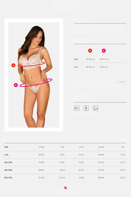 Комплект кружевной Obsessive Bianelle set