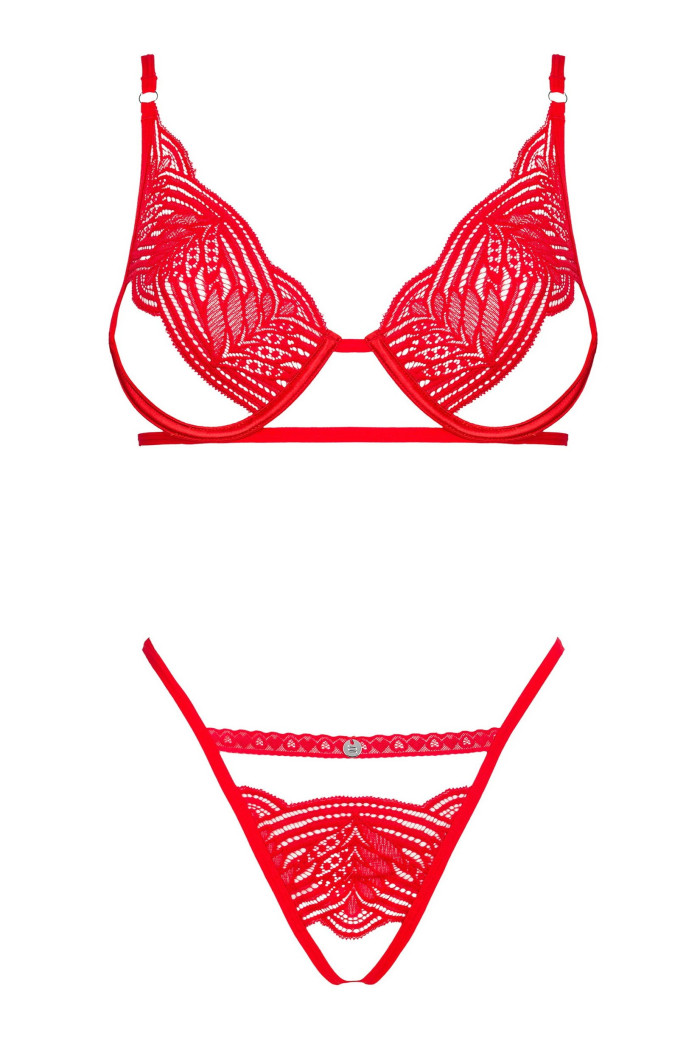 Комплект з відкритим бюстом Obsessive Mellania set