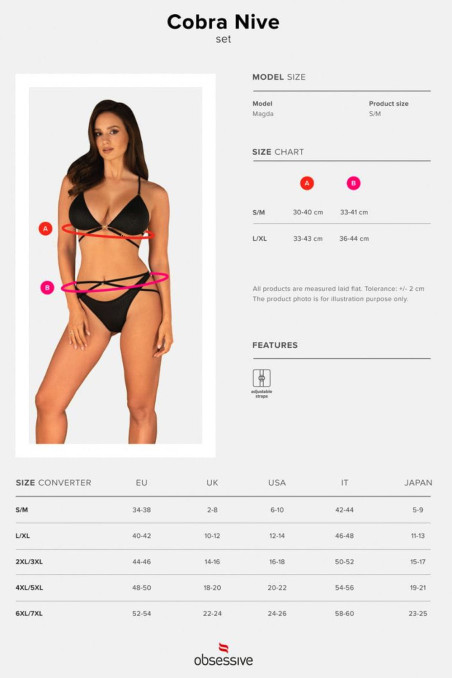 Комплект - бюст з трусиками Obsessive Cobra Nive set