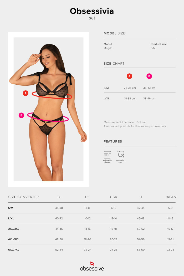 Комплект білизни з принтом Obsessive Obsessivia set