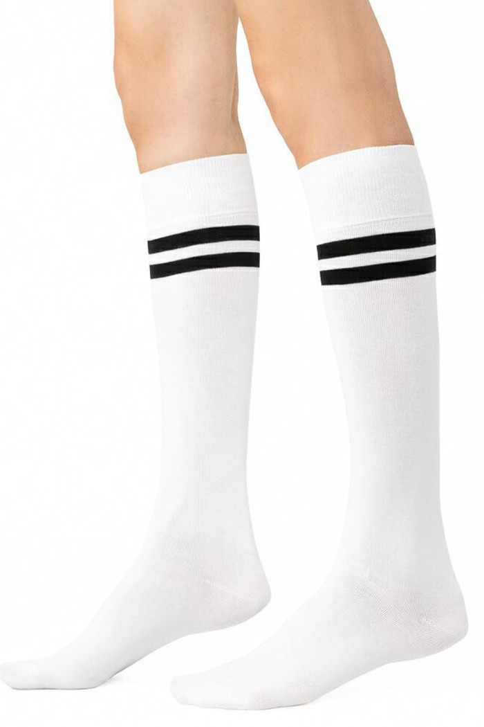 Гольфы женские хлопковые с полосками Steven 072