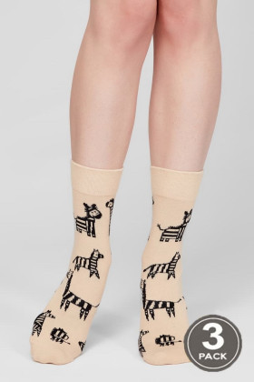 Шкарпетки бавовняні з принтом "Зебра" Legs 114 SOCKS 114 (3 пари)