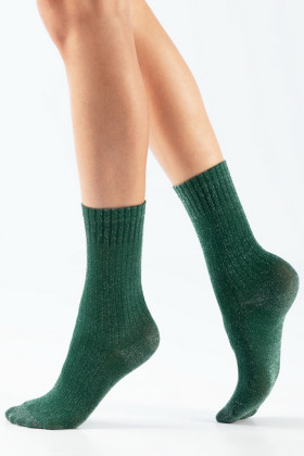 Шкарпетки жіночі з люрексом у вертикальну полоску LEGS 02 SOCKS LUREXRIB 02
