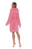 Женский теплый короткий халат с капюшоном L&L 2215 Viola Rosa