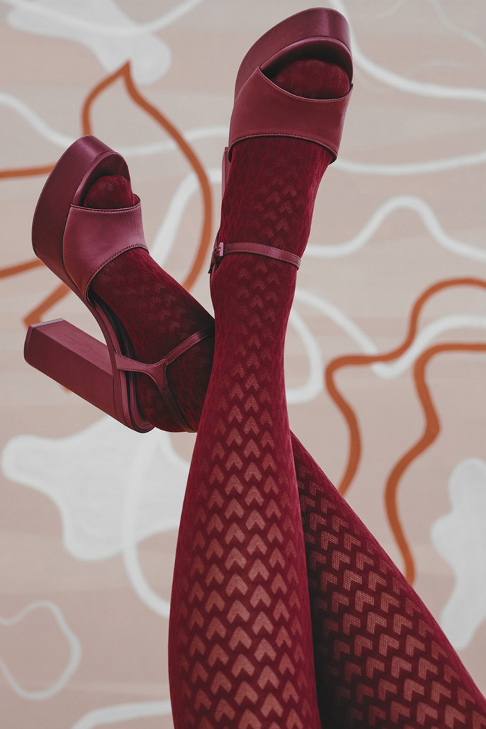 Колготки з принтом Gabriella Seila 60d Bordo