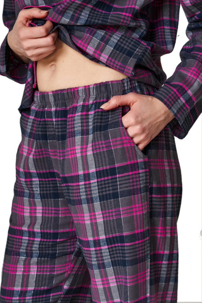 Пижама женская фланелевая в клетку Key LNS 440 B22