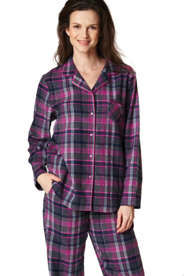 Пижама женская фланелевая в клетку Key LNS 440 B22