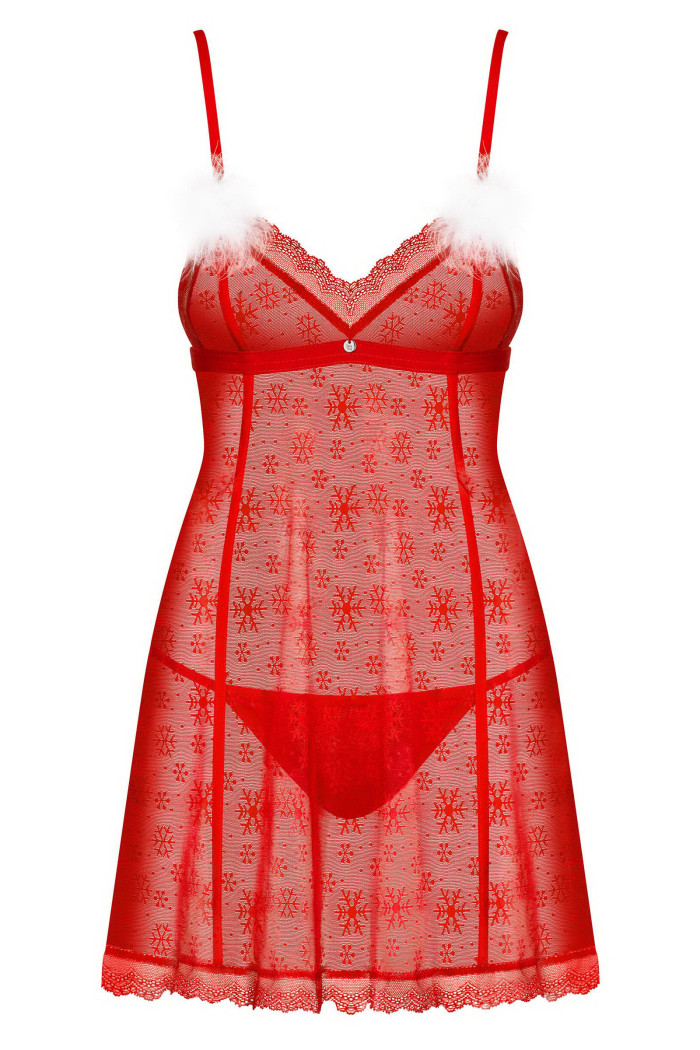 Сорочка різдвяна з трусиками Obsessive Claussica