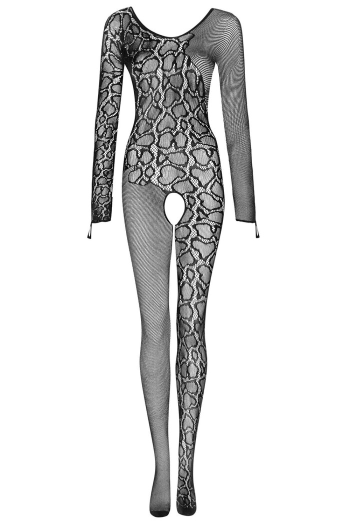 Комбинезон-сетка с вырезом Obsessive G326