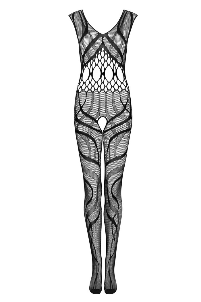 Комбинезон-сетка с вырезом Obsessive G328