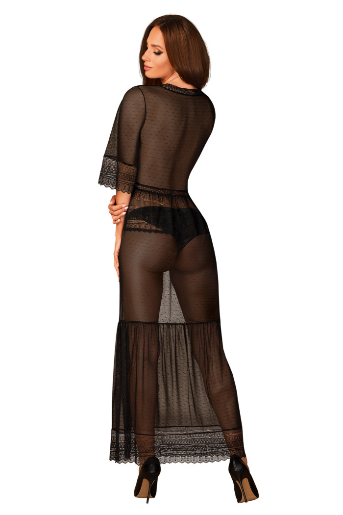 Халатик прозорий довгий Obsessive Estiqua peignoir