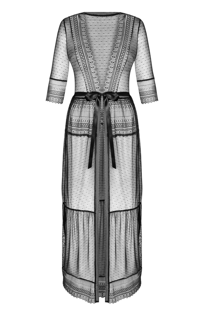 Халатик прозорий довгий Obsessive Estiqua peignoir