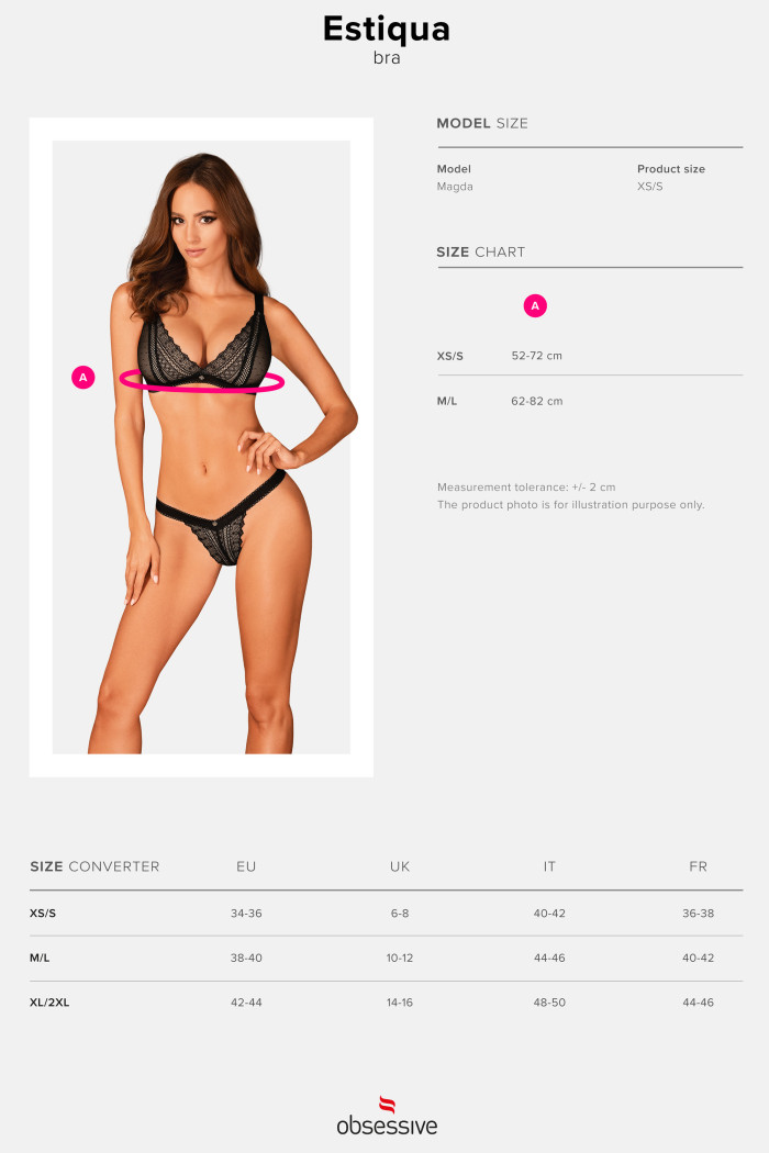 Бюст мягкий кружевной Obsessive Estiqua