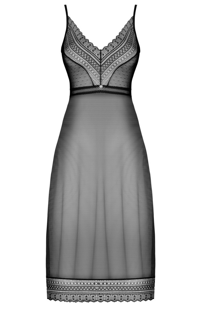 Комбинация прозрачная длинная Obsessive Estiqua chemise