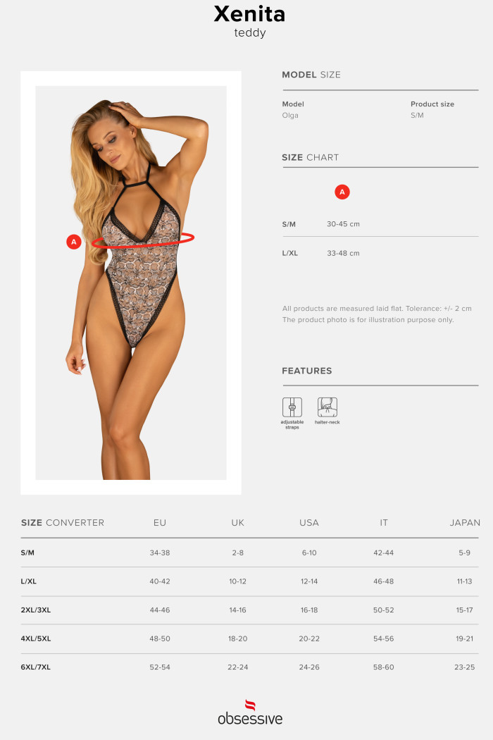 Боді з анімалістичним принтом Obsessive Xenita