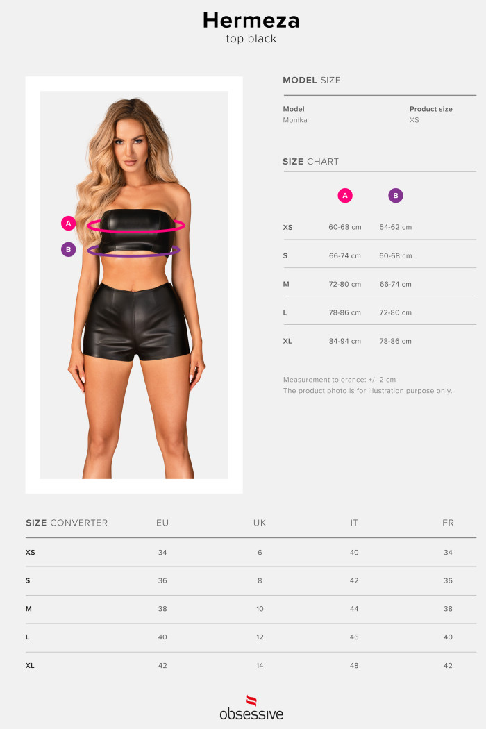 Топ с эффектом мокрой кожи Obsessive HERMEZA TOP