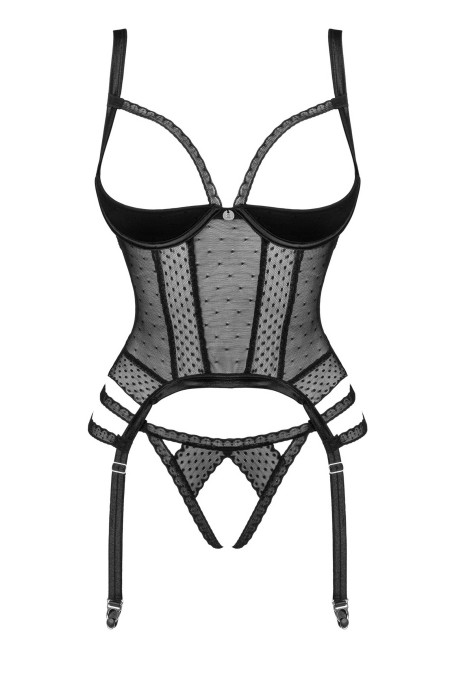 Корсет с открытым бюстом и трусиками Obsessive Lanelia corset