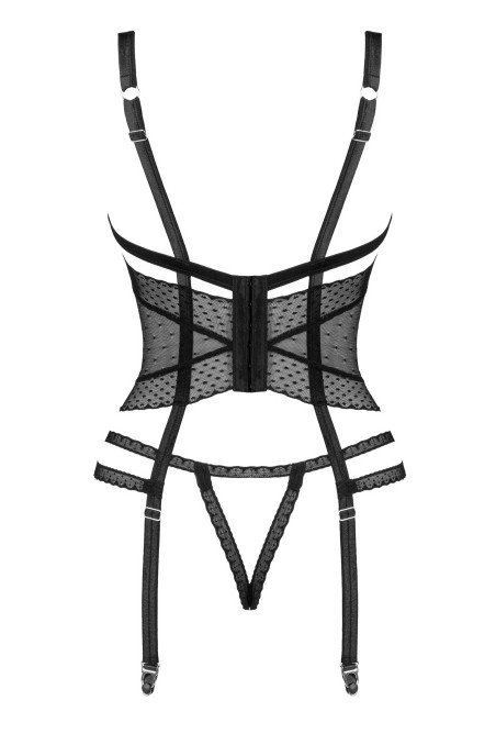 Корсет с открытым бюстом и трусиками Obsessive Lanelia corset