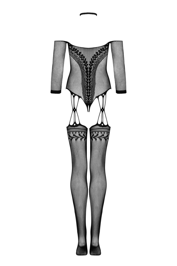 Комбинезон-сетка с вырезом Obsessive G333