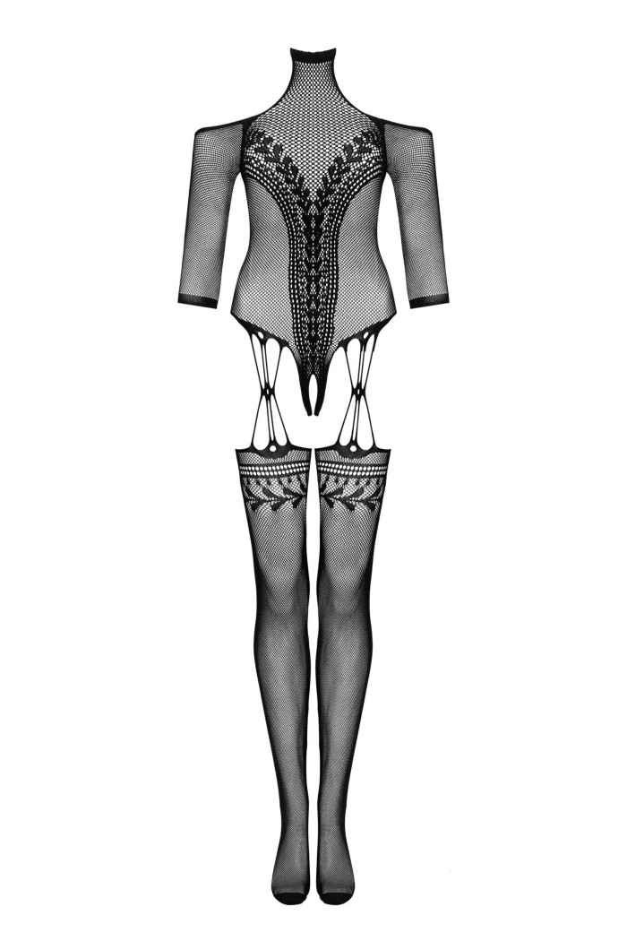 Комбинезон-сетка с вырезом Obsessive G333