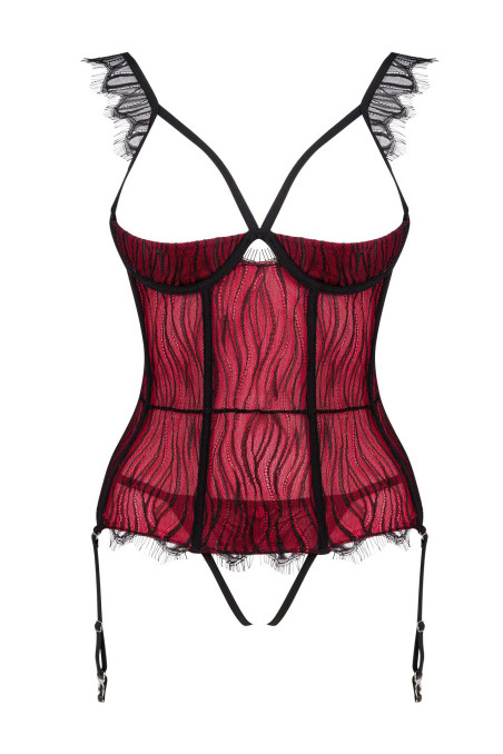 Корсет с открытым бюстом и трусиками Obsessive Denissa corset