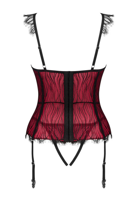 Корсет с открытым бюстом и трусиками Obsessive Denissa corset