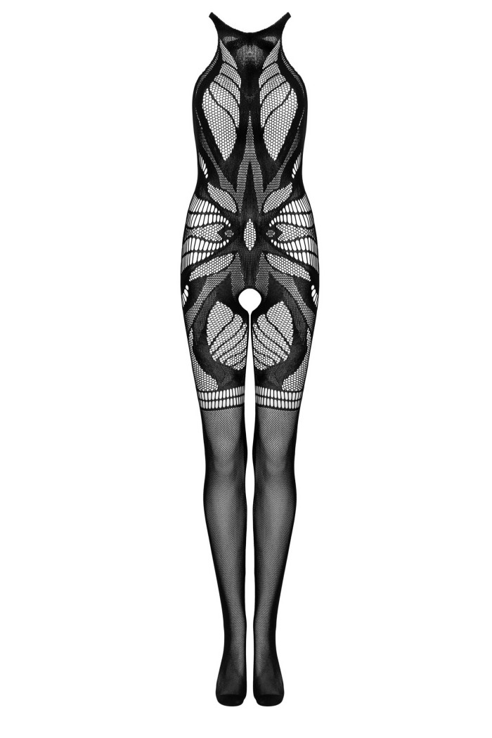 Комбинезон-сетка с вырезом Obsessive G331