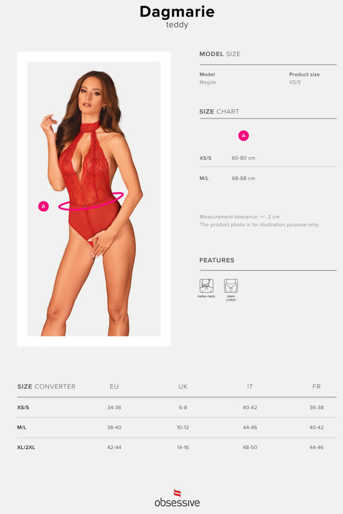 Боді з відкритим доступом Obsessive Dagmarie Teddy