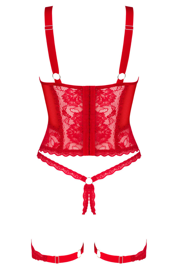 Корсет з трусиками та під'язками Obsessive Belovya corset