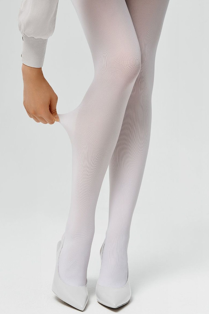 Колготки белые плотные непрозрачные из микрофибры FILODORO Clio 70