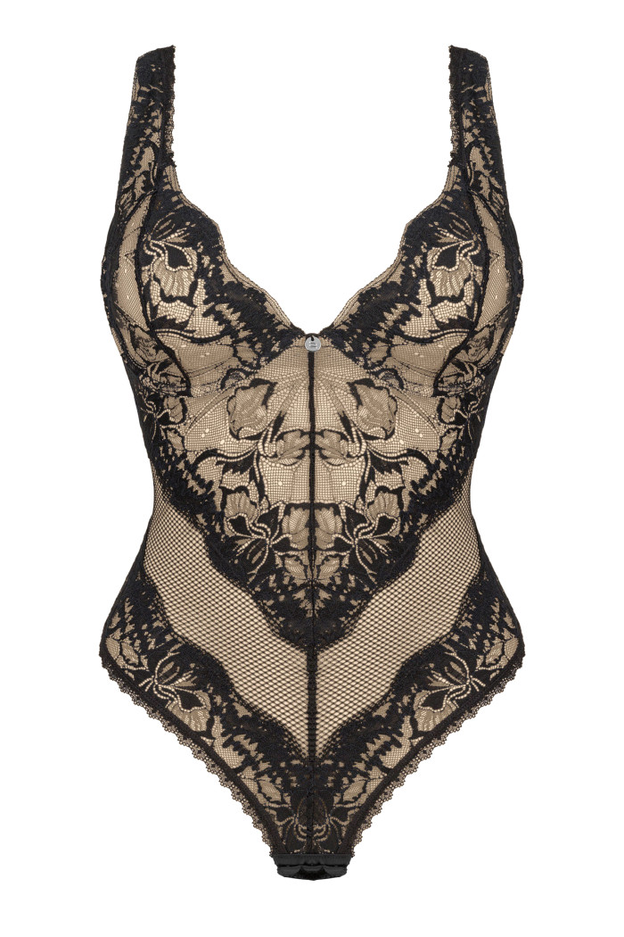 Боди полупрозрачное кружевное Obsessive Olvidia