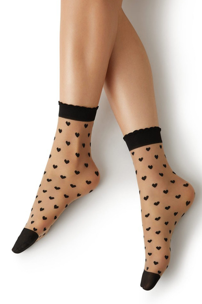 Шкарпетки прозорі з сердечками Lores Cuori 20d