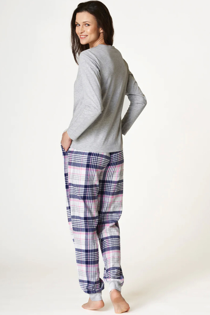Пижама женская со штанами в клетку Key LNS 446 B22