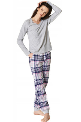 Піжама жіноча зі штанами в клітку Key LNS 446 B22