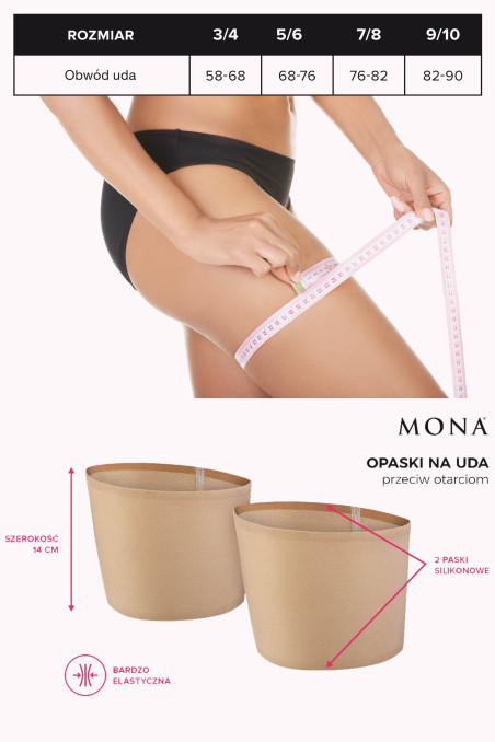 Стрічки на стегна захисні жакардові Mona OPASKI NA UDA DIAMOND
