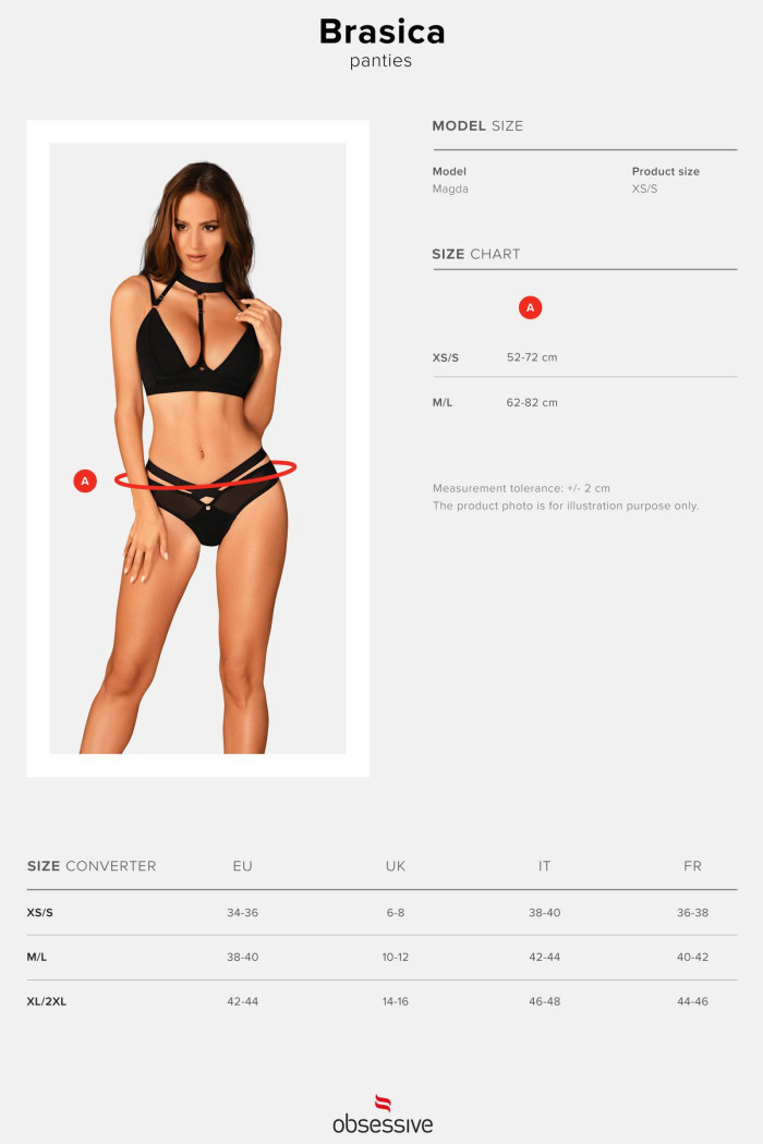 Трусики-бразиліана з вирізами Obsessive Brasica