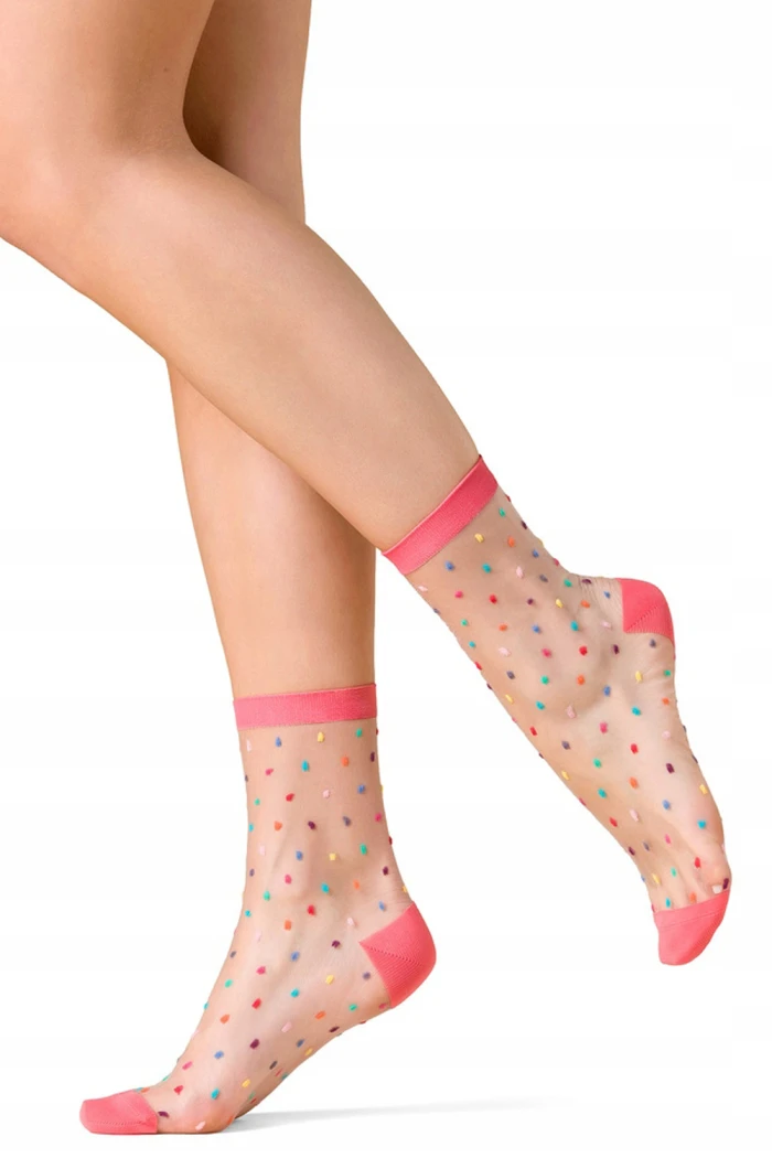 Шкарпетки прозорі в кольоровий горошок Gabriella Gigi