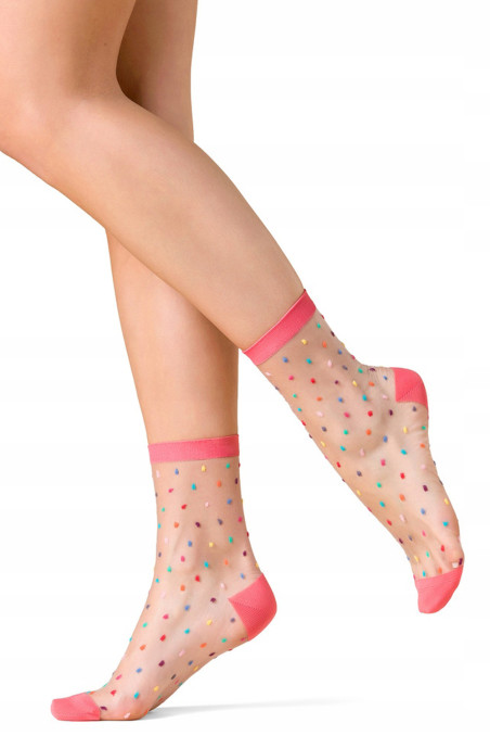 Шкарпетки прозорі в кольоровий горошок Gabriella Gigi