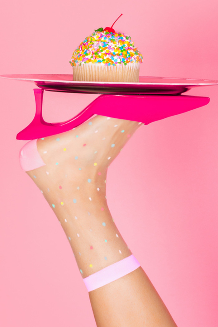 Носочки женские прозрачные в цветной горошек Gabriella Gigi