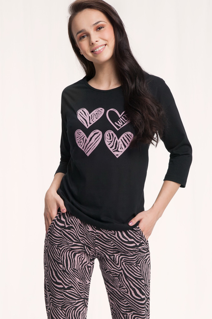 Піжама жіноча великого розміру зі штанами LUNA 565