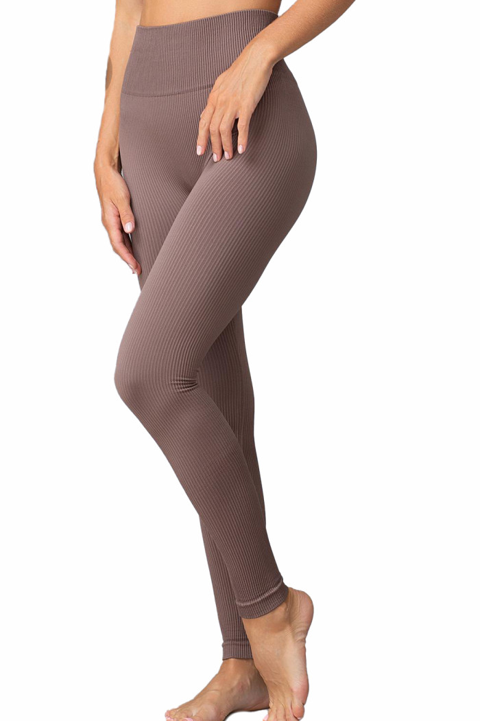 Леггинсы бесшовные в рубчик GIULIA Leggings RIB DEEP TAUPE