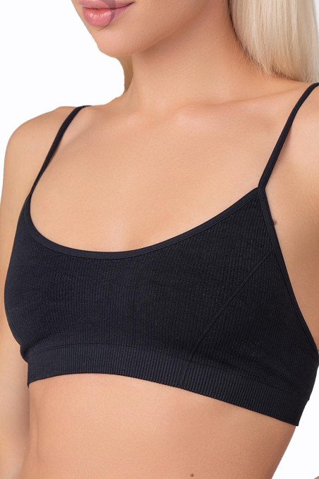 Топ бесшовный в рубчик GIULIA CAMI TOP RIB Nero
