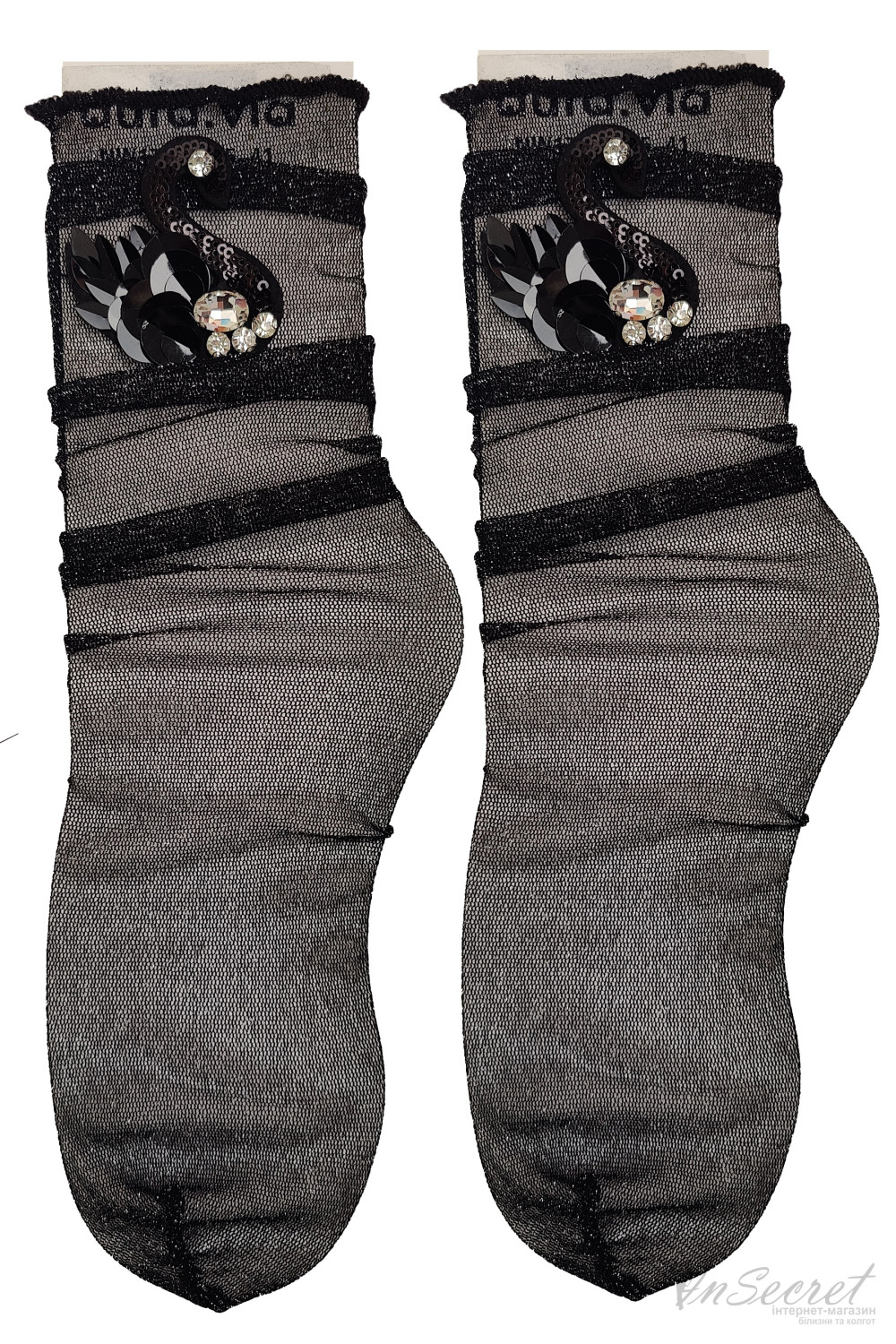 Шкарпетки-тюль з люрексом Aura.Via NW1712