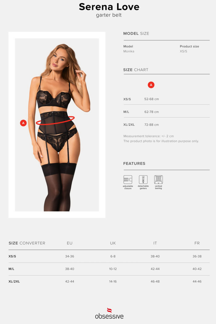 Широкий пояс для панчіх Obsessive Serena Love