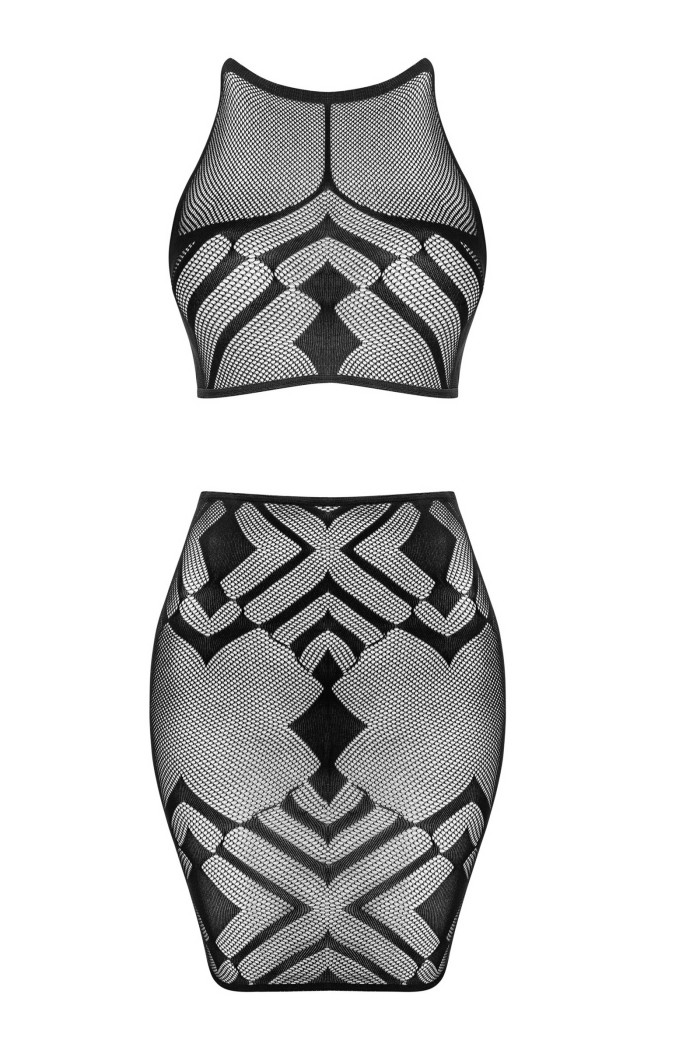 Комплект в сітку - топ та спідниця Obsessive K101 top