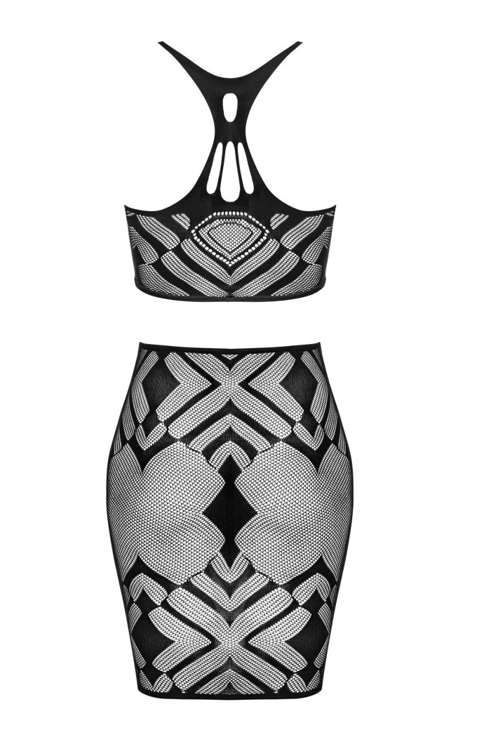 Комплект в сітку - топ та спідниця Obsessive K101 top