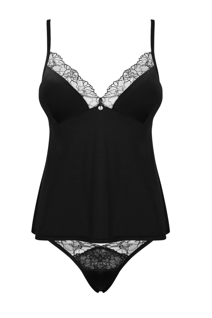 Комплект сатиновий - топ з трусиками Obsessive Bella Rou Top