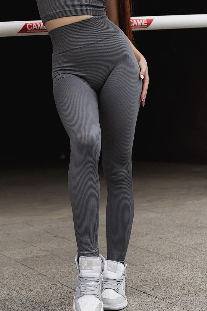 Леггинсы в рубчик с Push Up эффектом GIULIA Leggings RIB Poppy Seed